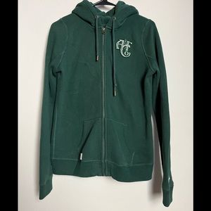 ABERCROMBIE & FITCH DARK GREEN FULL ZIP HOODIE SIZE TEEN YOUTH LARGE PREOWNED